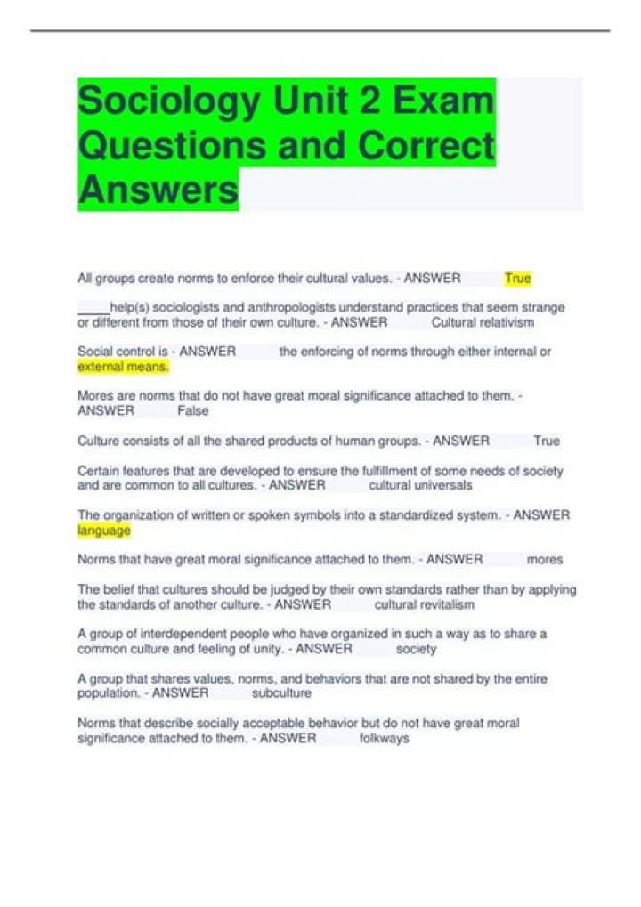 Sociology Exam Questions & Answers PDF – Study Smart