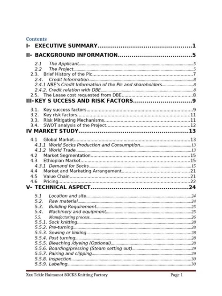 Socks Manufacturing Business Plan PDF – Start Your Profitable Socks Venture Today