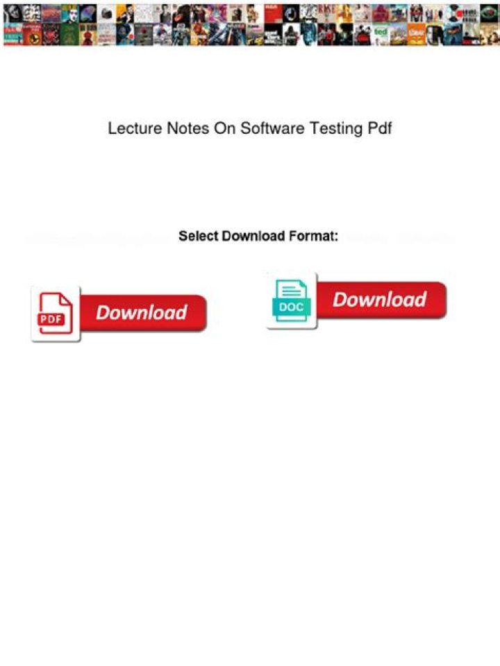 Essential Software Testing Lecture Notes PDF for Students