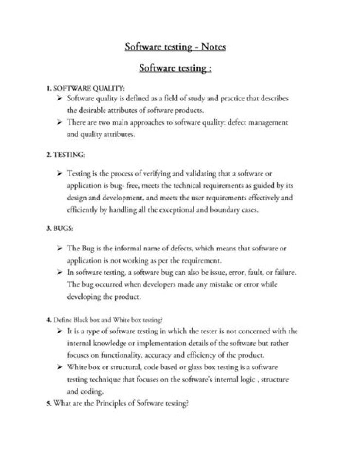 Software Testing Notes PDF for BCA Students & Practitioners