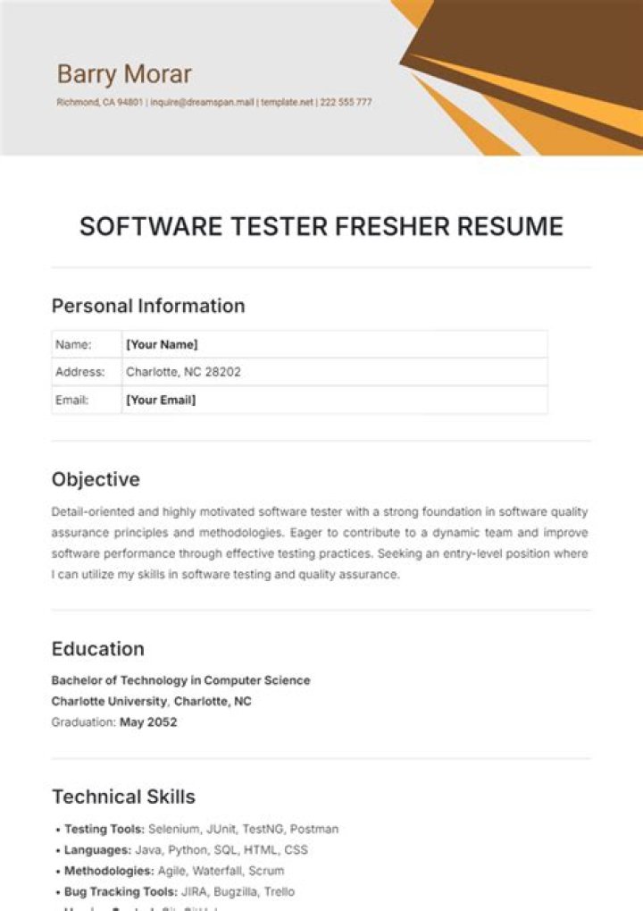 Software Testing Resume for Fresher PDF – Build Your First Job-Ready Application