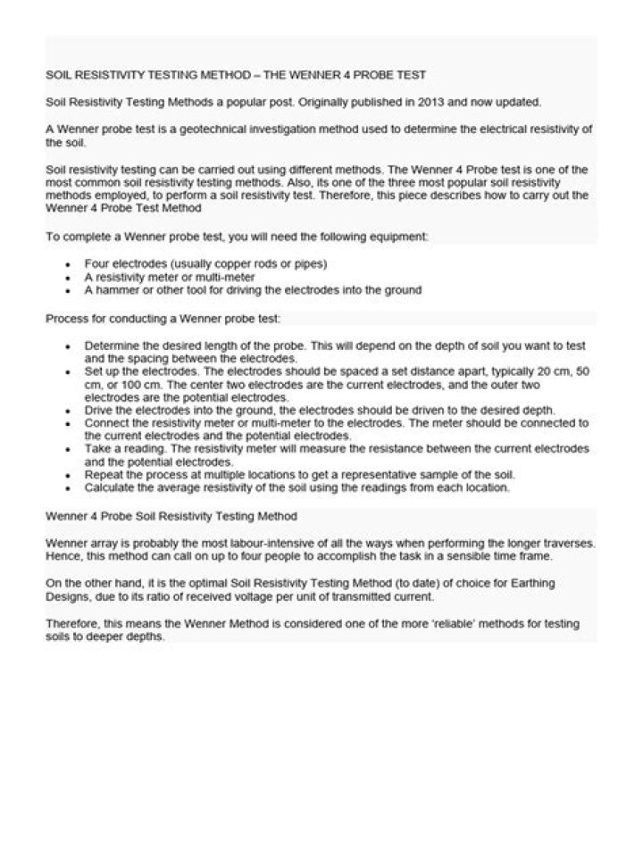 Soil Resistivity Test Procedure PDF: Expert Guide & Testing Standards
