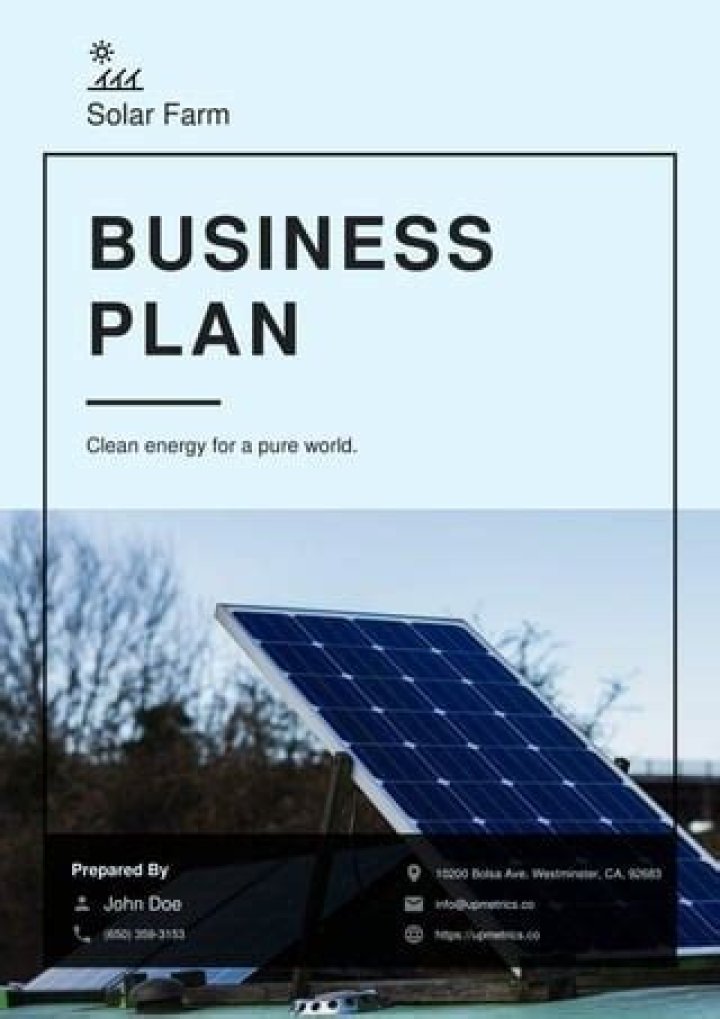 Solar Farm Business Plan PDF: Full Business Plan & Financials