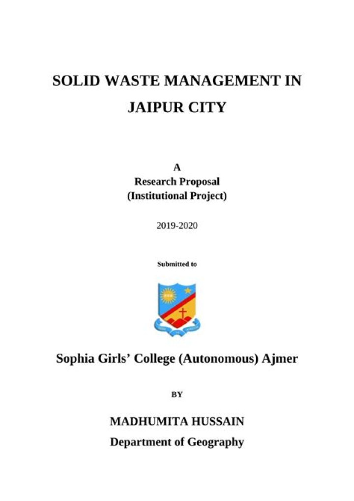Comprehensive Solid Waste Management Project PDF Guide