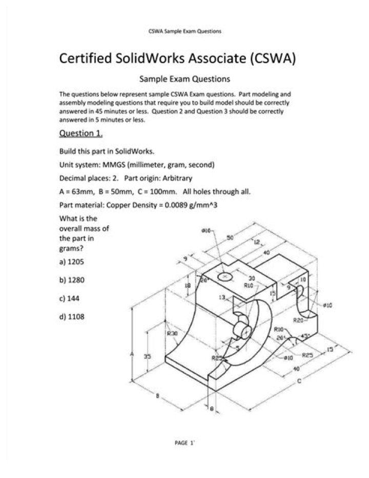 SolidWorks CSWA Exam Questions and Answers PDF – Perfect Prep Guide