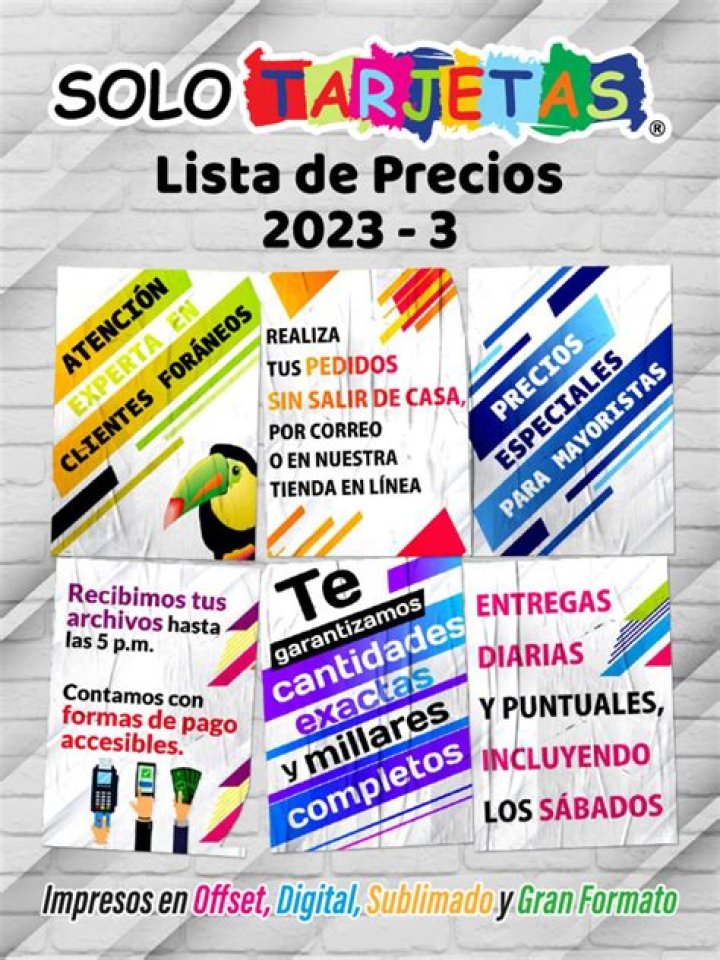 Solo Tarjetas: Lista Completa de Precios en PDF para Tarjetas