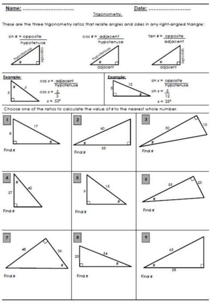 Solve Right Triangles Worksheets with Answers – PDF Worksheet & Step-by-Step Solutions
