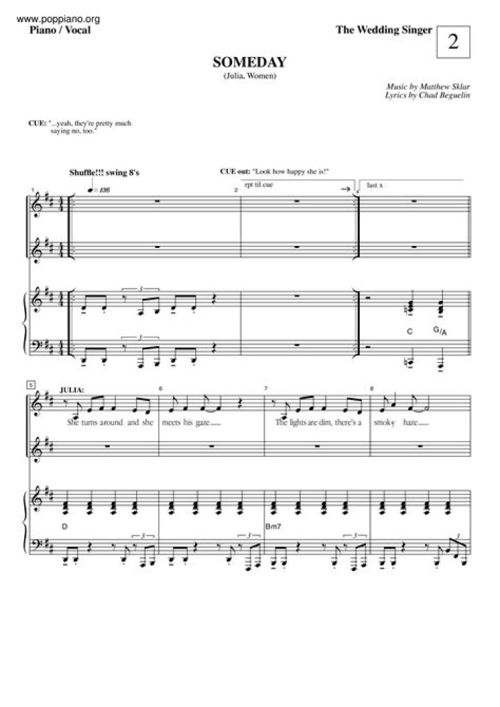 Someday Wedding Singer Sheet Music PDF – Instant Download