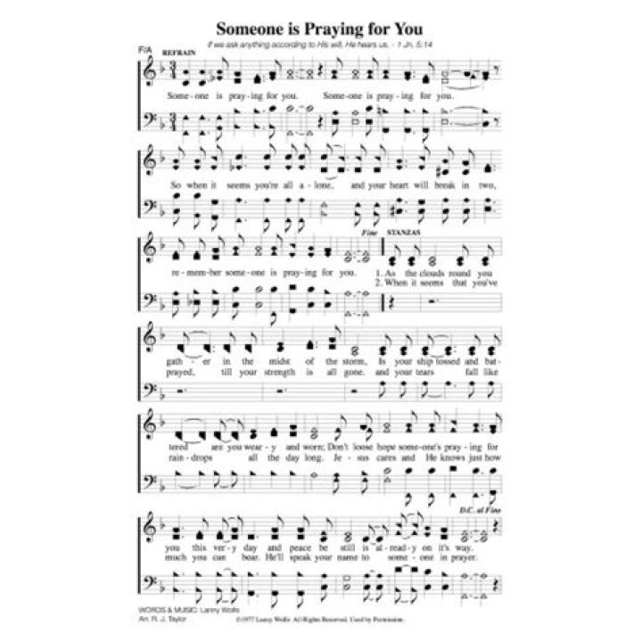 Download Free Prayer Sheet Music PDF for Someone Praying for You