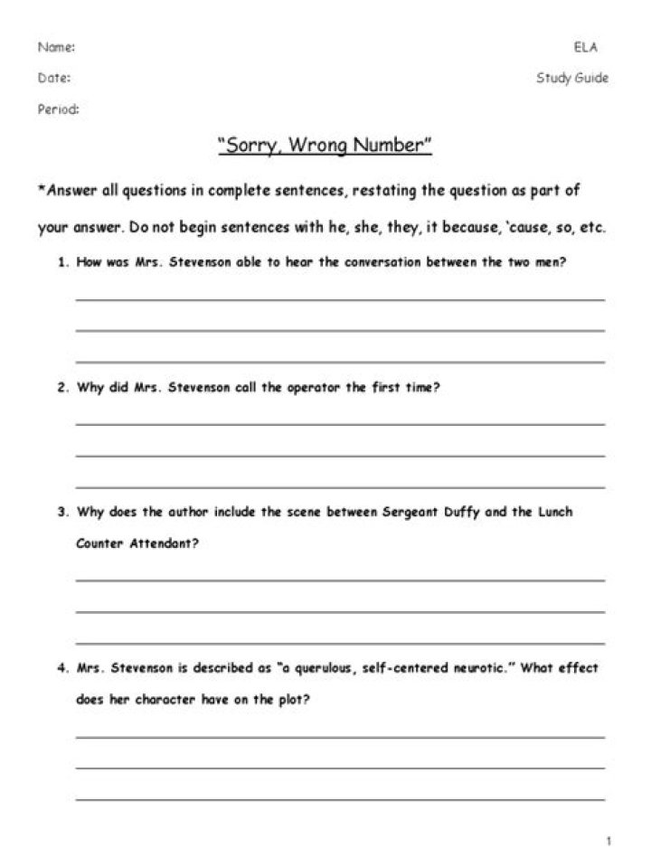 Sorry Wrong Number? Find Accurate Answers & PDFs