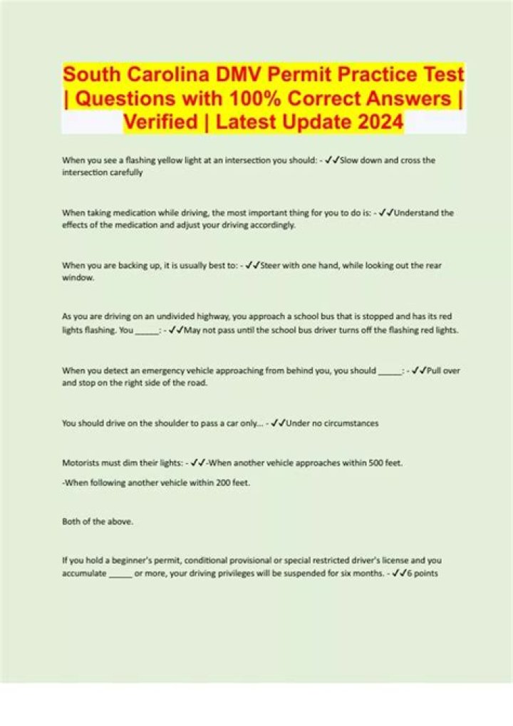 South Carolina Permit Test Answers PDF: Pass with Confidence