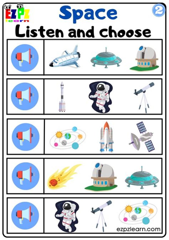 Space Vocabulary Worksheet PDF for Kids & Teachers
