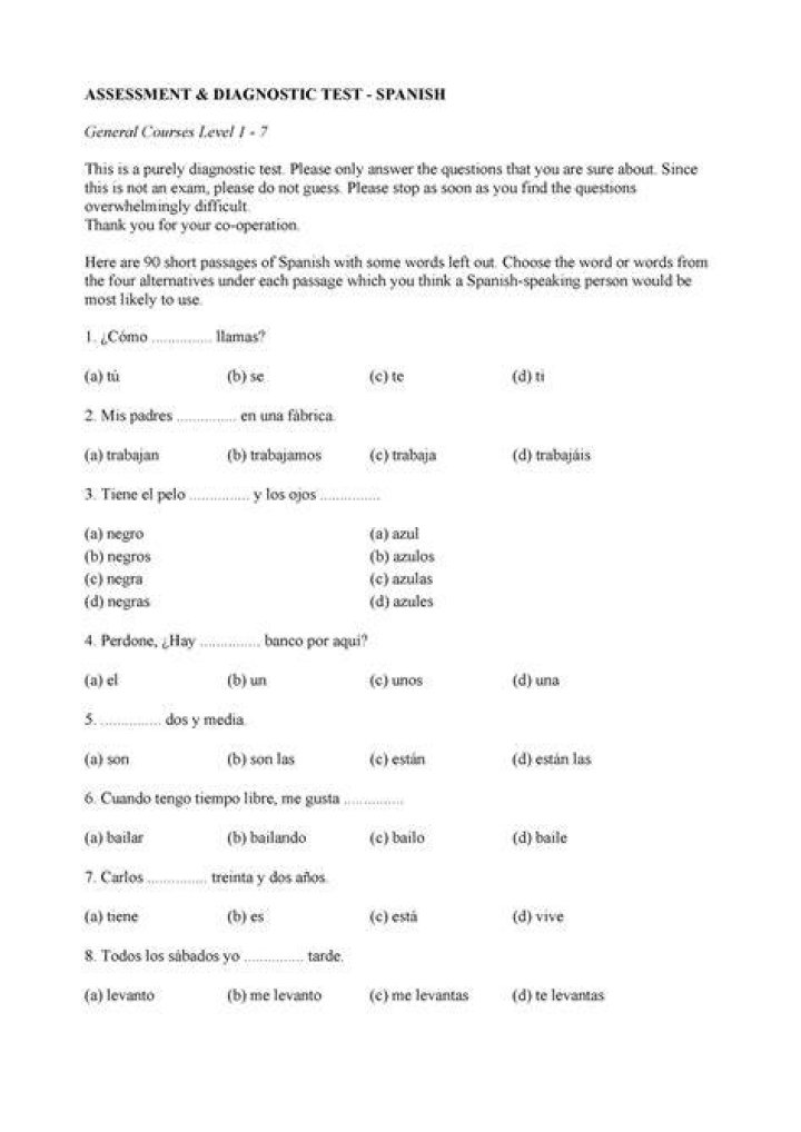 Spanish 1 Test PDF – Free Practice & Prep