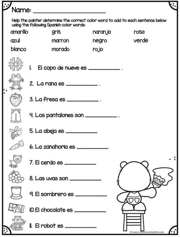 Free Spanish 2 Worksheets PDF for Kids & Students