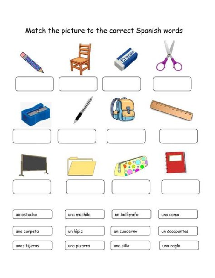 Spanish Classroom Objects Worksheets PDF – Printable Language Lessons