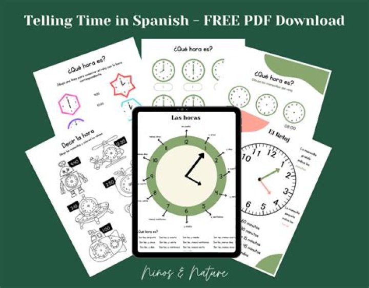 Spanish Time Worksheet PDF – Instant Download for Language Learners