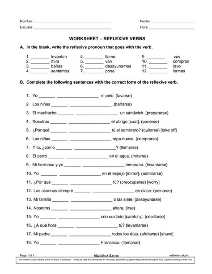 Spanish Worksheets for High School PDF – Free Downloadable Practice
