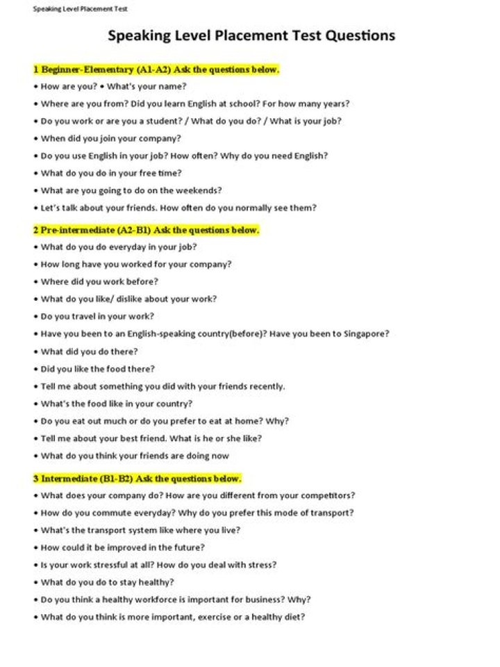 Complete Speaking Placement Test PDF: Prepare for Your Role