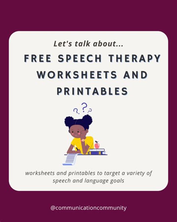 Free Speech Therapy Worksheets PDF – Download Now
