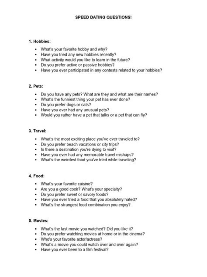 Speed Dating Questions PDF: Boost Your Matchmaking Success