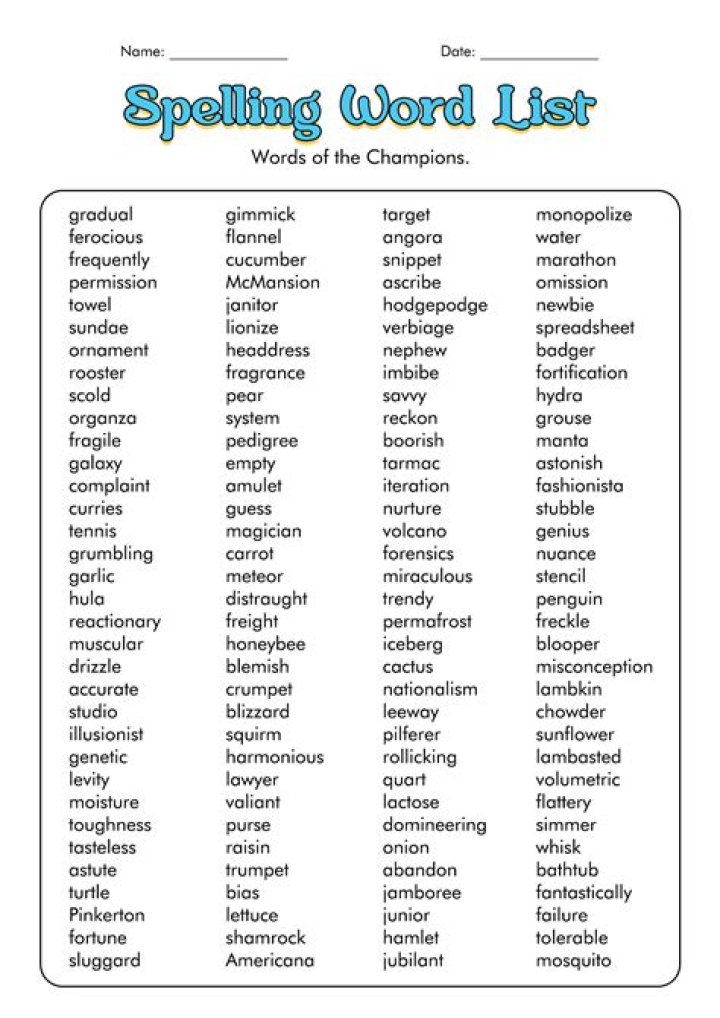 Free Spelling Worksheets for Adults PDF Download