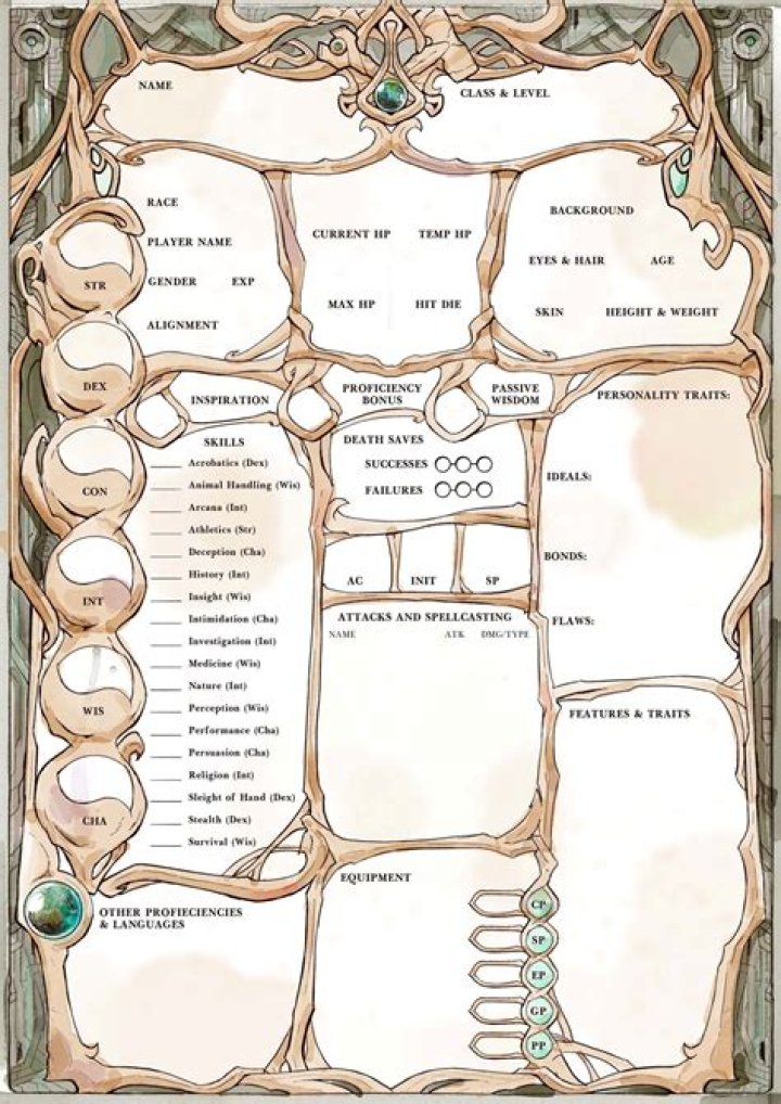 Spelljammer Character Sheet PDF – Free Download for TTRPG Fans