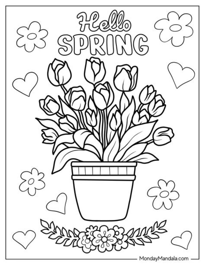 Spring Coloring Sheets Printable PDF – Instant Download