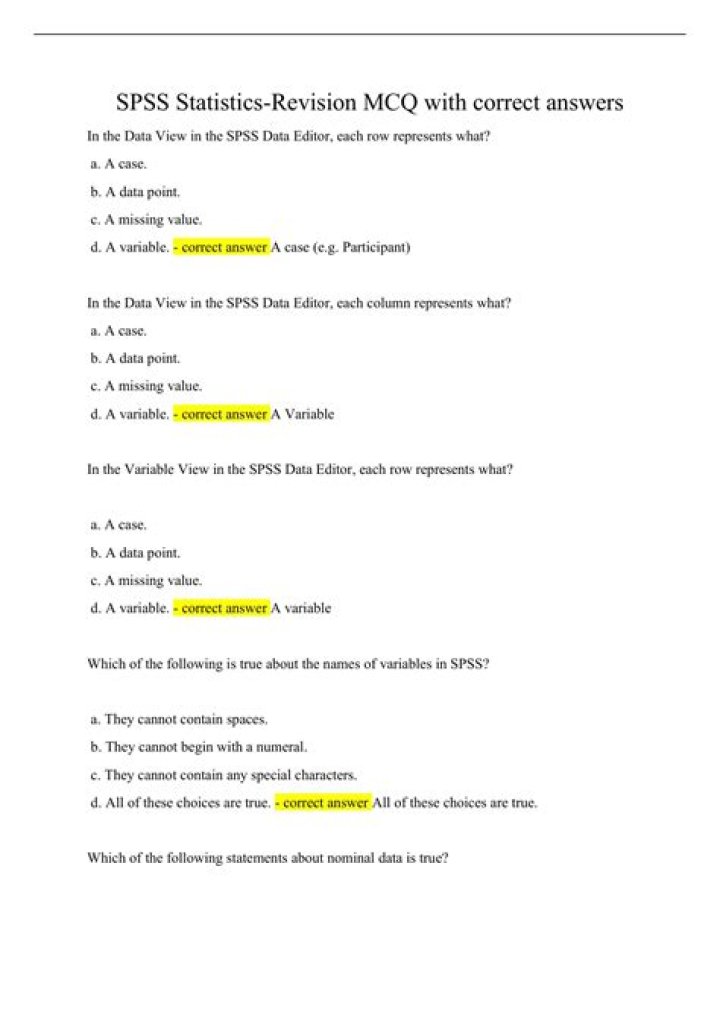 SPSS Exam Questions & Answers PDF – Master Data Analysis Today