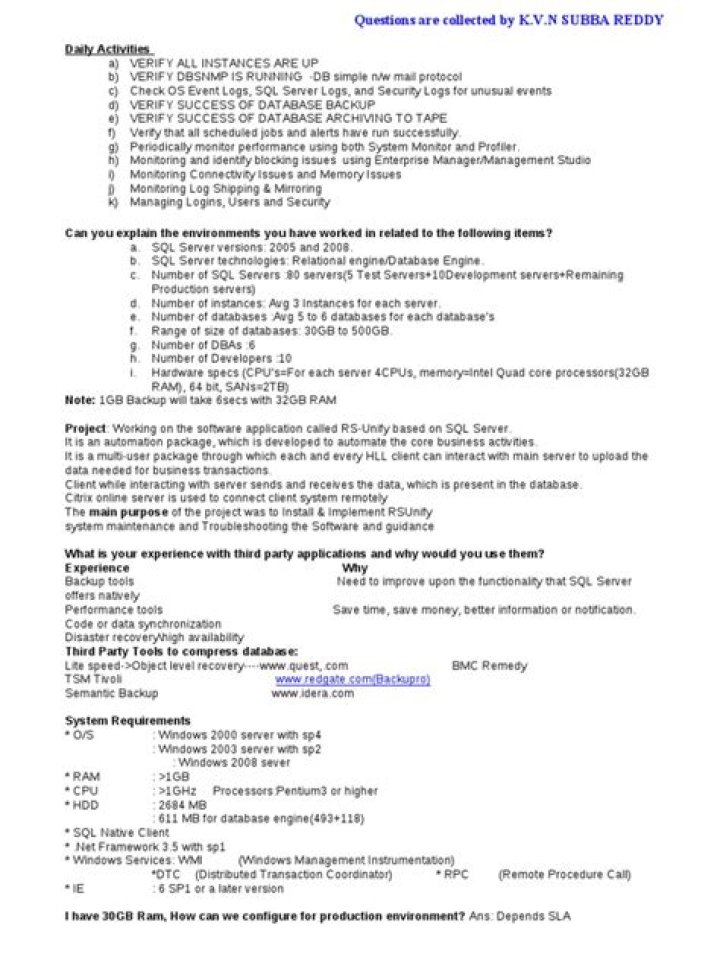 Top SQL DBA Interview Questions PDF for 2024