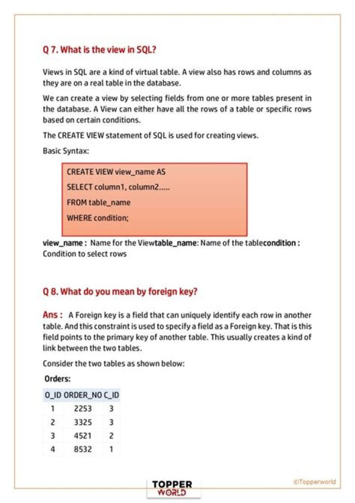 Top SQL Interview Questions in PDF Format for 2024