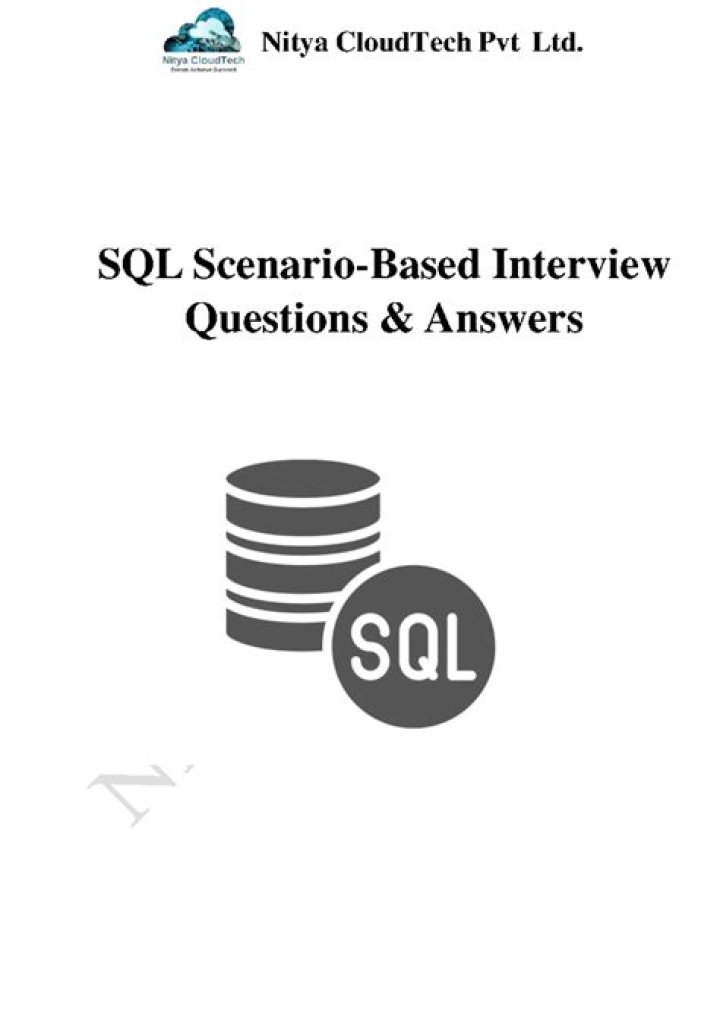 SQL Scenario Interview Questions & Answers PDF Guide