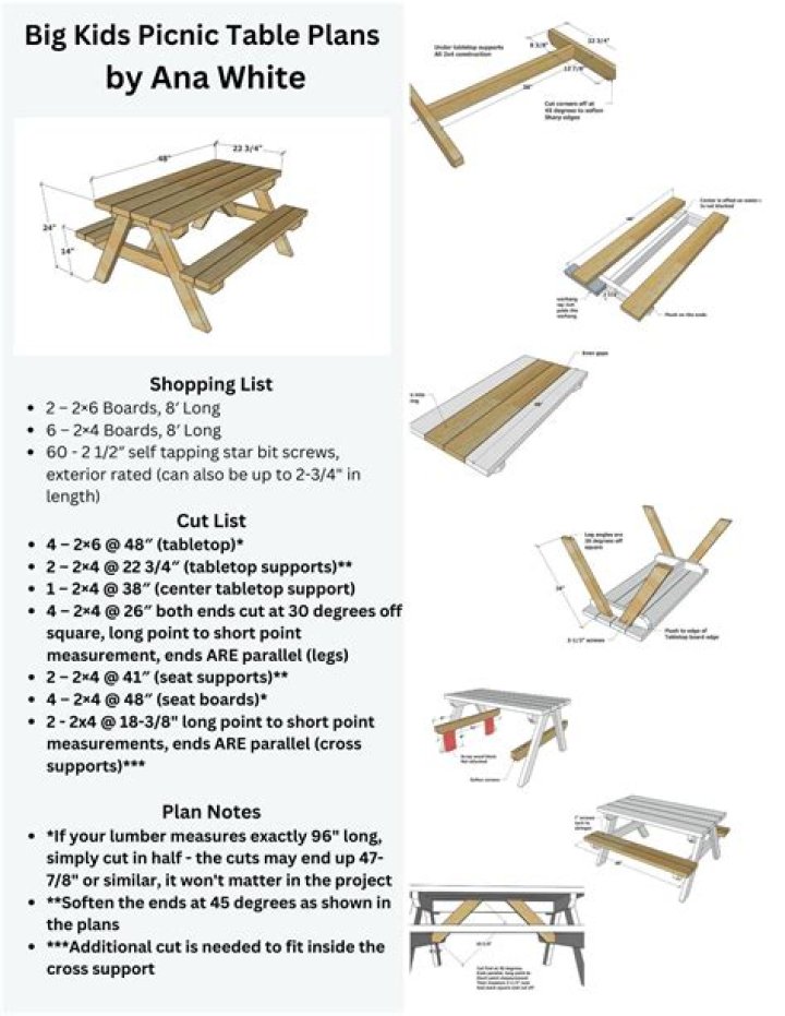Free Square Picnic Table Plans PDF – Build Your Own Backyard Oasis