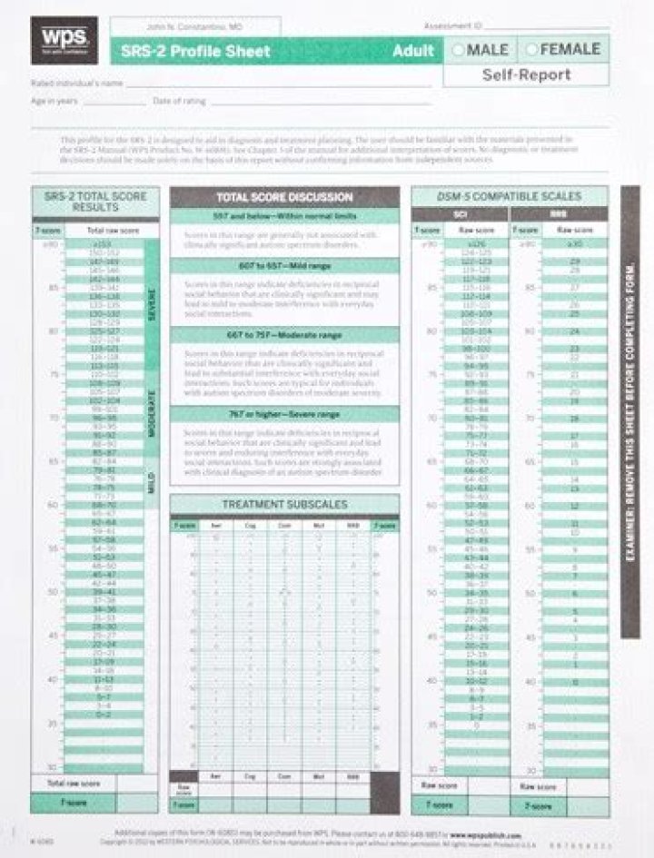 SRS-2 Adult Scoring Sheet PDF – Download Compliance Form