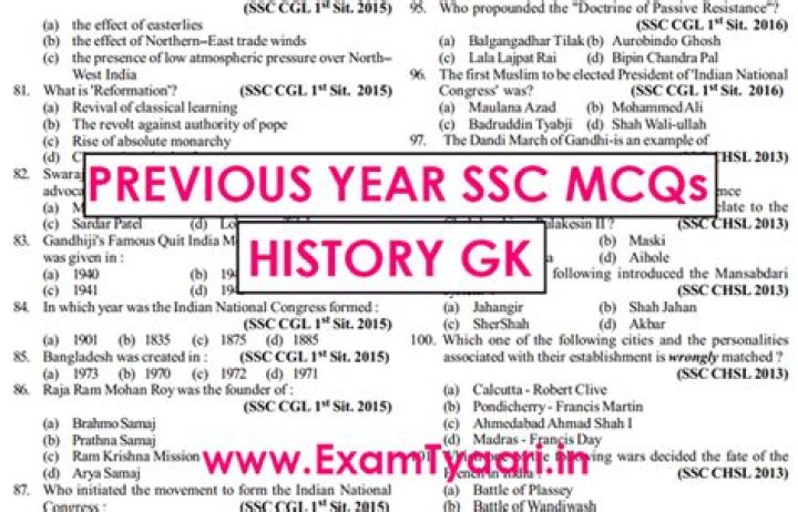 SSC CGL Previous Year GK Questions PDF for Exam Success