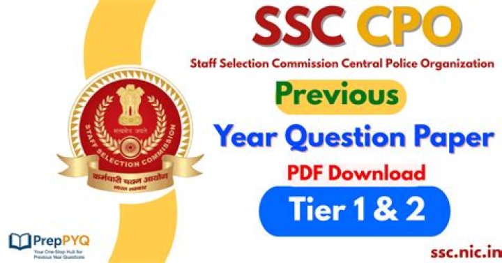 SSC CPO Previous Year Question Paper PDF – Download Past Papers