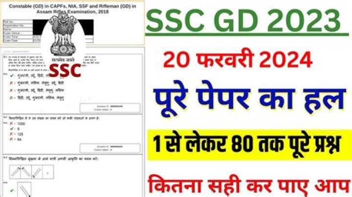 SSC GD Question Paper 2024 PDF Download – Official Exam Questions & Solutions
