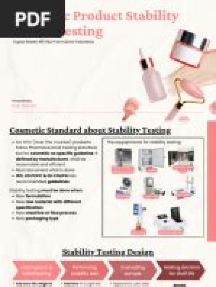 Stability Testing of Cosmetic Products: Essential PDF Guide