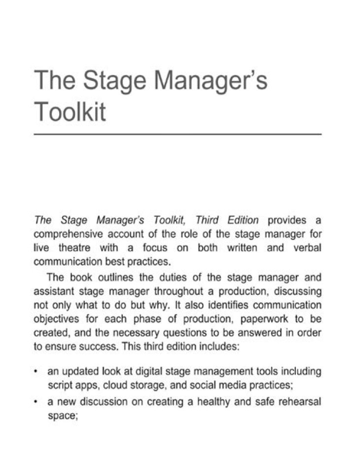 Stage Manager's Toolkit PDF: Essential Guide for Theater Success