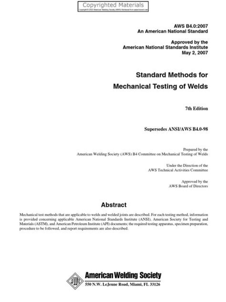 Standard Methods for Mechanical Testing of Welds PDF – Complete Guide
