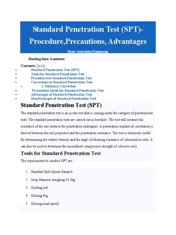 Standard Penetration Test Procedure PDF – Comprehensive Guide