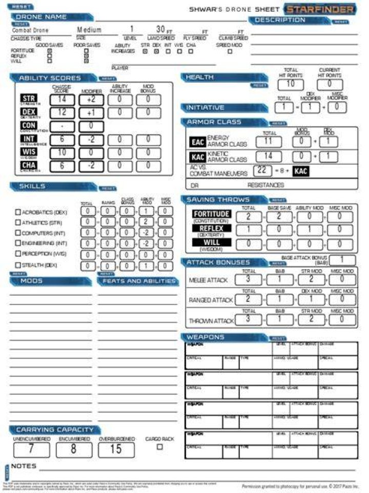 Starfinder Drone Sheet PDF – Download Full Guide