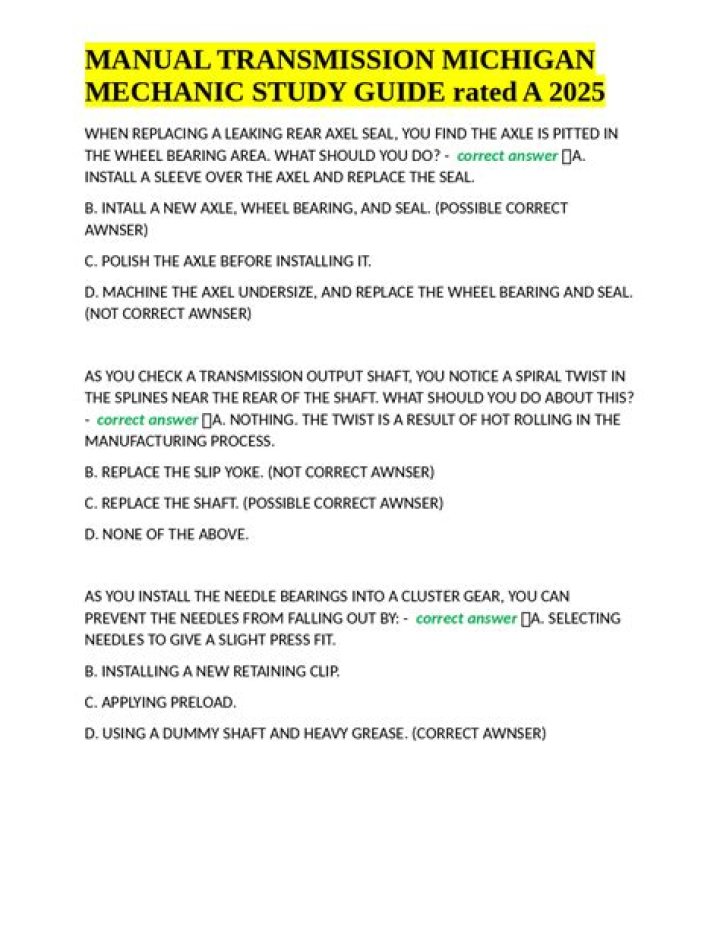 State of Michigan Mechanic Test Study Guide PDF: Pass the Exam
