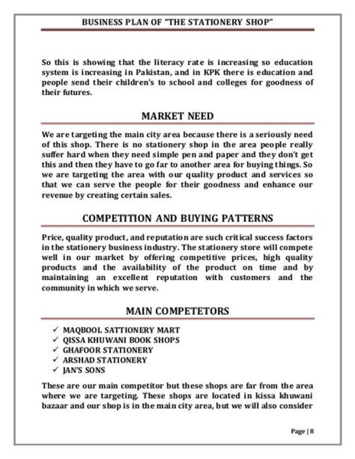 Stationery Business Plan PDF: Start Your Profitable Stationery Venture Today