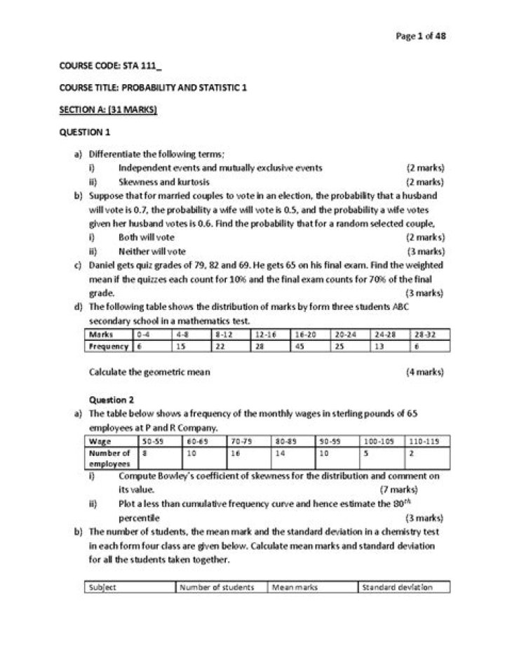 Statistics 111 Questions & Answers PDF – Master Key Concepts