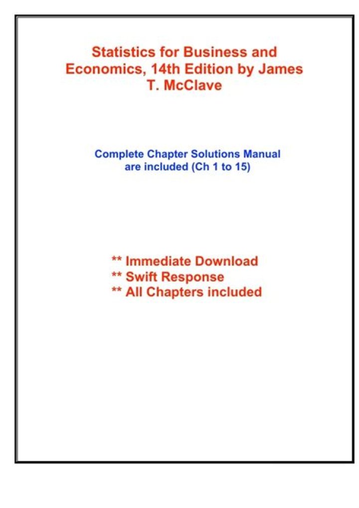 Statistics for Business and Economics 14th Edition Answers PDF – Expert Solutions