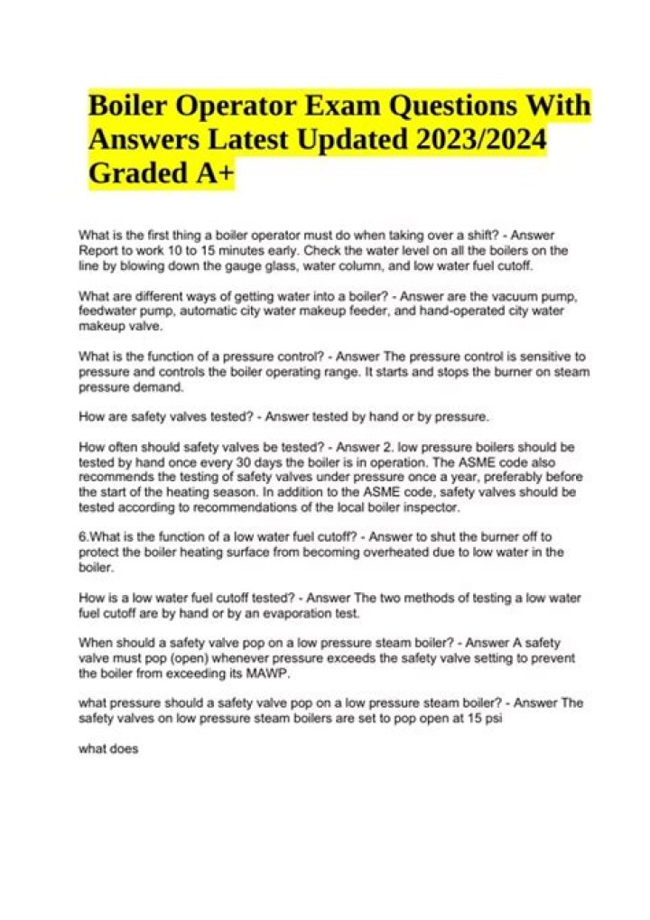 Steam Boiler Questions and Answers PDF – Expert Guide