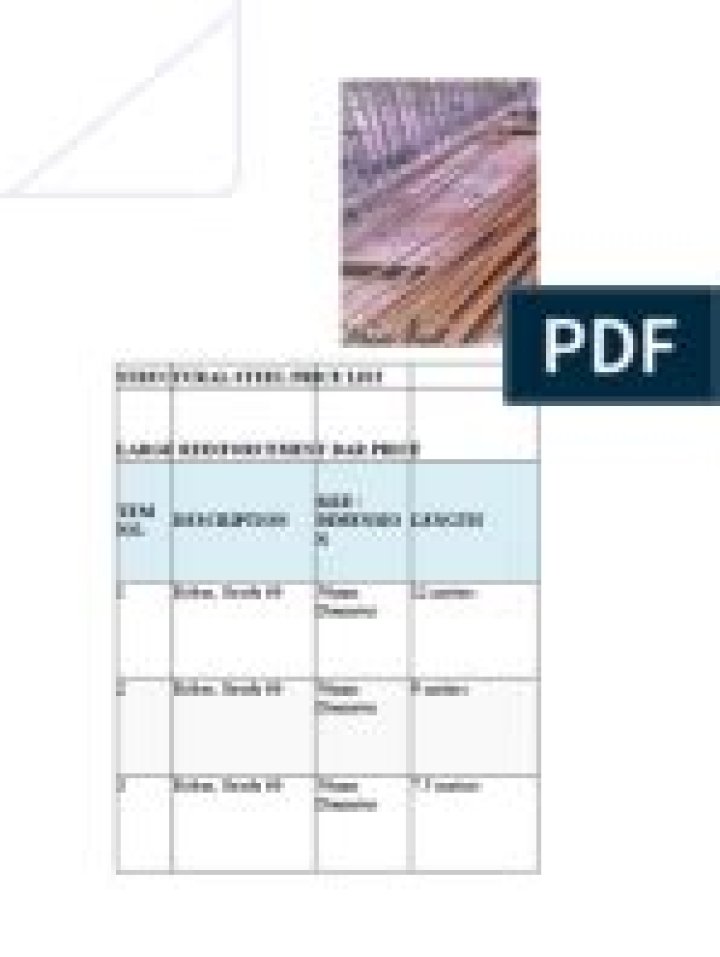 Comprehensive Steel Products List PDF for All Applications
