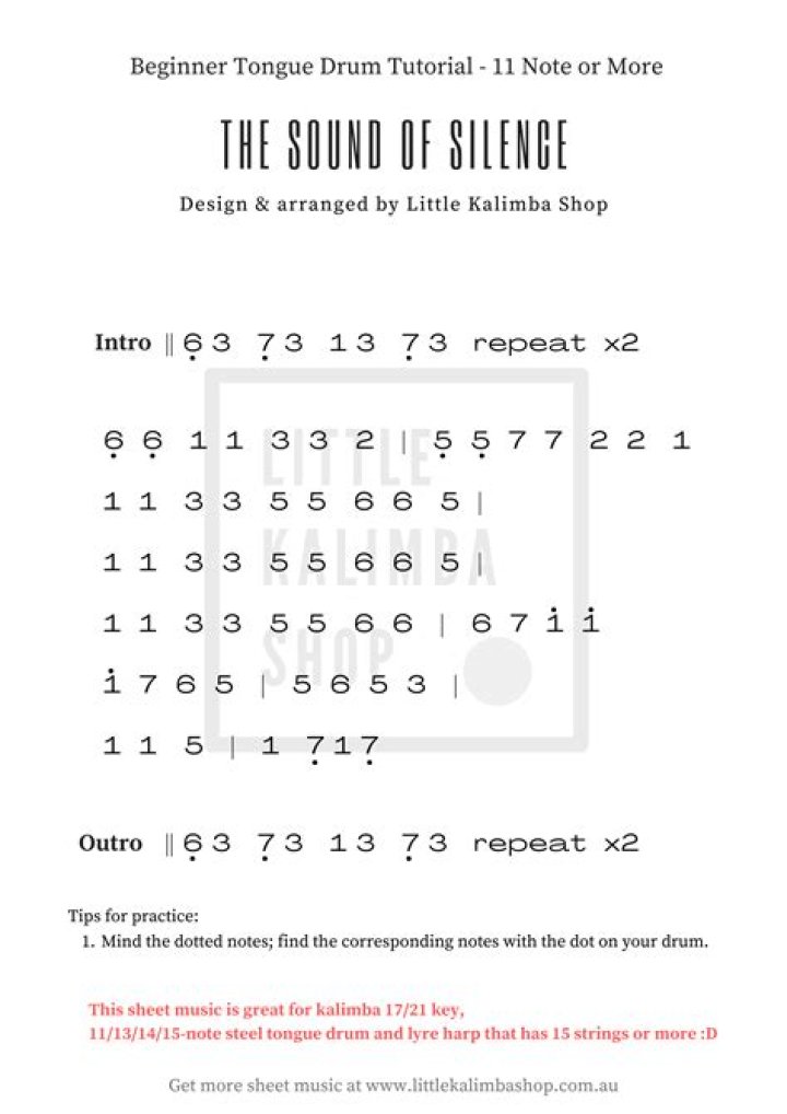 Free Steel Tongue Drum Sheet Music PDF – Download Now