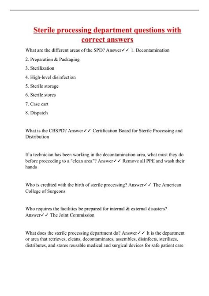 Top Sterile Processing Technician Interview Questions and Answers PDF