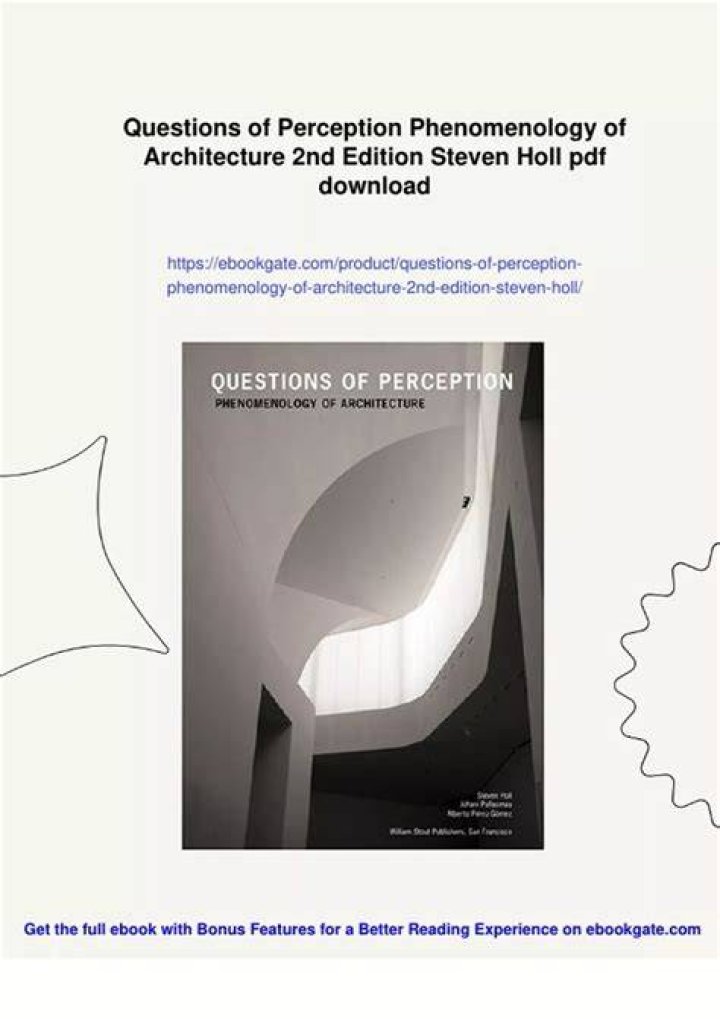 Steven Holl Questions of Perception PDF: Insights into Architectural Philosophy